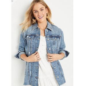 Maurices Vintage Girlfriend Ripped Denim Jacket S